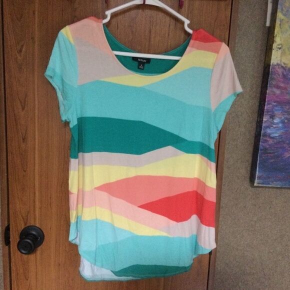SALE. BUY 2/$30. NWOT. Alfani Brand Women’s M Striped S/S Top - Picture 1 of 5